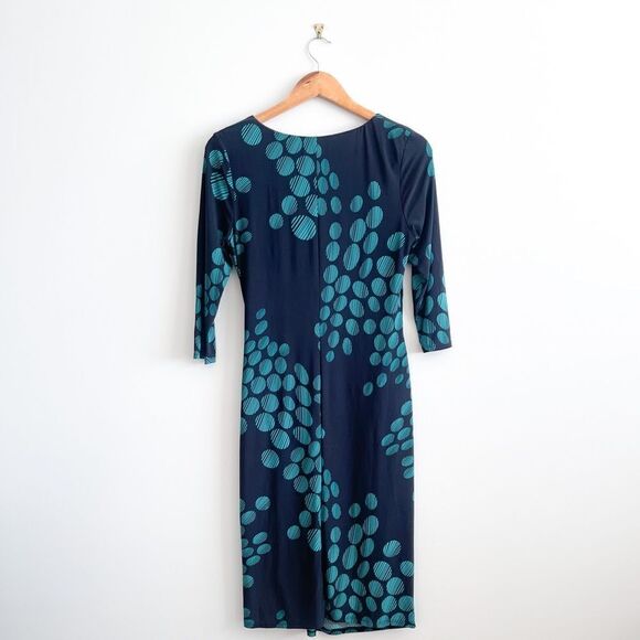 Precis Dress Black Stretchy Lined Ruching 3/4 Sleeves Women's 10 - Picture 2 of 9